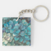 Turquoise Hydrangea Sleutelhanger (Achterkant)