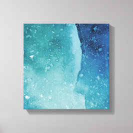 Turquoise Ice Abstracte Art Foto Canvas Afdruk