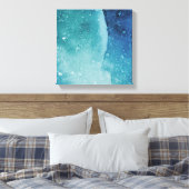 Turquoise Ice Abstracte Art Foto Canvas Afdruk (Insitu (Slaapkamer))