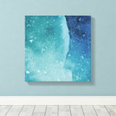 Turquoise Ice Abstracte Art Foto Canvas Afdruk (Insitu (Houten vloer))