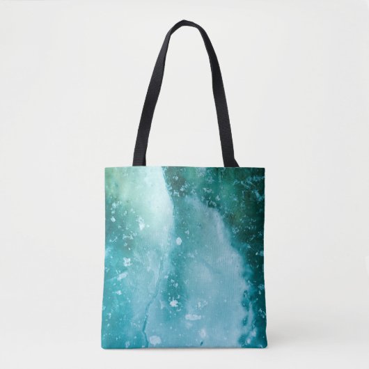 Turquoise Ice Abstracte Art Tote Bag (Voorkant)