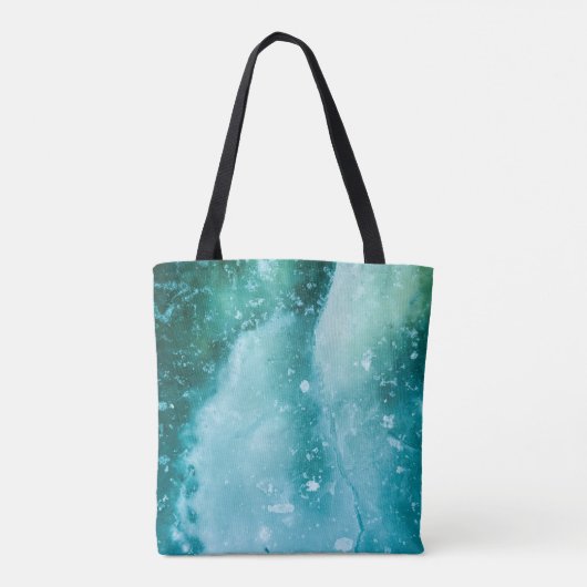 Turquoise Ice Abstracte Art Tote Bag (Achterkant)
