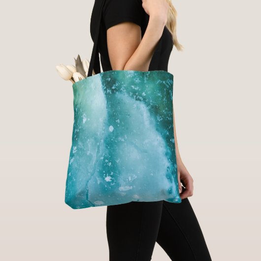 Turquoise Ice Abstracte Art Tote Bag (Dichtbij)
