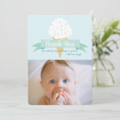 Turquoise Ice Cream Birthday Foto bedankt Kaart (Staand voorkant)