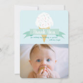 Turquoise Ice Cream Birthday Foto bedankt Kaart (Voorkant)