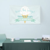 Turquoise Ice Cream Hier is de Scoop Birthday Spandoek (Beurs)