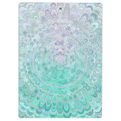 Turquoise Ice Flower Mandala Klembord (Achterkant)