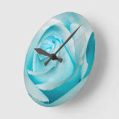Turquoise Ice Roos Ronde Klok (Hoek)