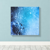 Turquoise Ijs Abstracte Kunst Canvas Afdruk (Insitu (Houten vloer))