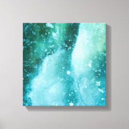 Turquoise Ijs Abstracte Kunst Foto Canvas Afdruk