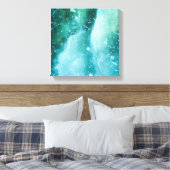 Turquoise Ijs Abstracte Kunst Foto Canvas Afdruk (Insitu (Slaapkamer))