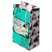 turquoise ijsgebak klein cadeauzakje (Achterkant Gekanteld)