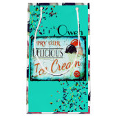  turquoise ijsgebak klein cadeauzakje (Voorkant)