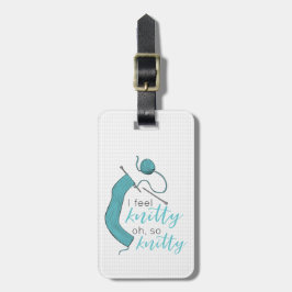 Turquoise, ik voel me knitty, zo knitty bagagelabel
