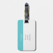 Turquoise, ik voel me knitty, zo knitty bagagelabel (Achterkant verticaal)