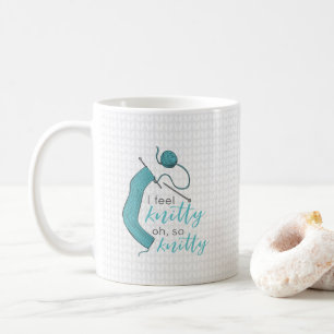 Turquoise, ik voel me knitty, zo knitty koffiemok
