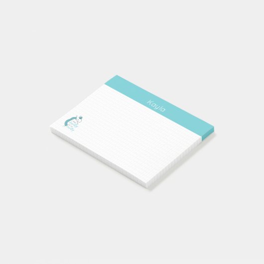 Turquoise, ik voel me knitty, zo knitty post-it® notes (Schuin)