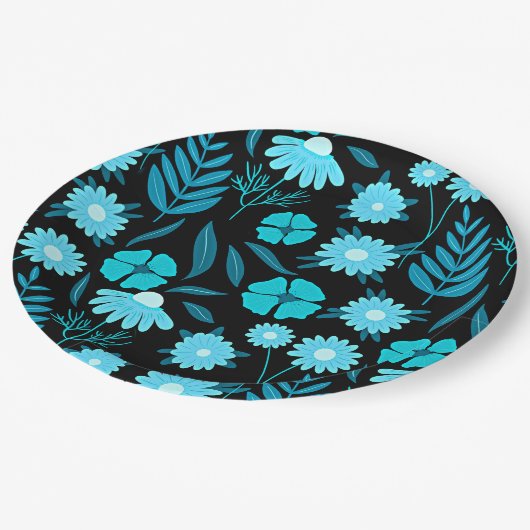 Turquoise in bloei papieren bordje (Gekanteld)