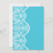 Turquoise Indian Lace Engagement Party Kaart (Achterkant)