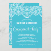 Turquoise Indian Lace Engagement Party Kaart (Voorkant / Achterkant)