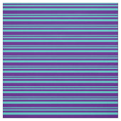 Turquoise & Indigo Colored Lined Pattern Stof (Swatch)