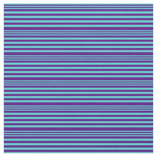 Turquoise & Indigo Colored Lines Patroon Stof (Close Up)
