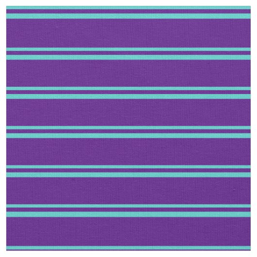 Turquoise & Indigo Lines/Stripes Patroon Stof (Close Up)