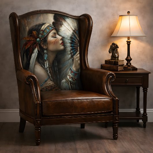 Turquoise Inheemse Vrouw Waaiers Decoupage Tissuepapier