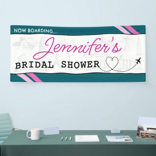 Turquoise instaplaat bruiloftsfeest spandoek (Beurs)