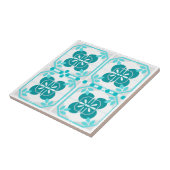 Turquoise Intricate Azulejos Style Tegeltje (Zijkant)