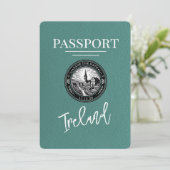 Turquoise Ireland Passport Save the Date (Staand voorkant)