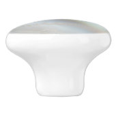 Turquoise Iridescent Holographic Shells Keramische Knop (Zijkant)