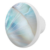 Turquoise Iridescent Holographic Shells Keramische Knop (Rechts)