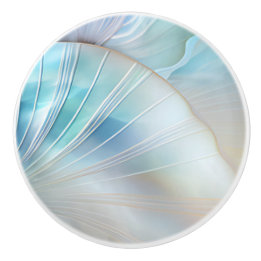 Turquoise Iridiserende Holografische Schelpen Keramische Knop