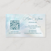 turquoise iriserende holografische schelpen visitekaartje (Achterkant)