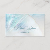 turquoise iriserende holografische schelpen visitekaartje (Voorkant)