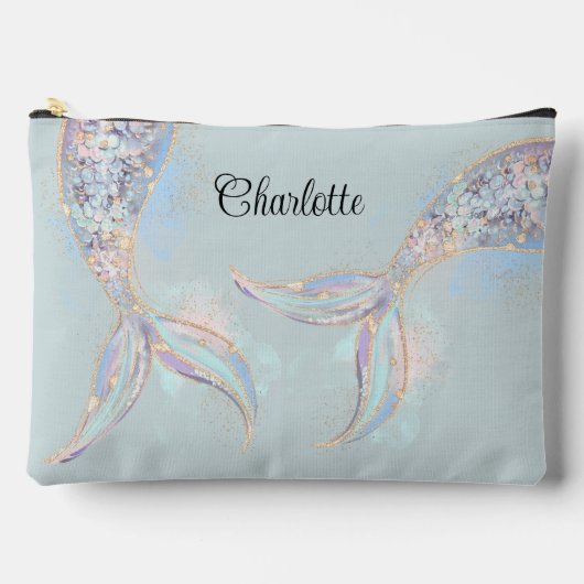 Turquoise iriserende zeemeerminstaart gepersonalis etui (Voorkant)