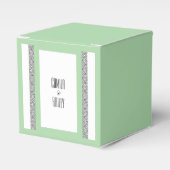 Turquoise Islamitische geometrische grens bruiloft Bedankdoosjes (Voorkant Zijde)