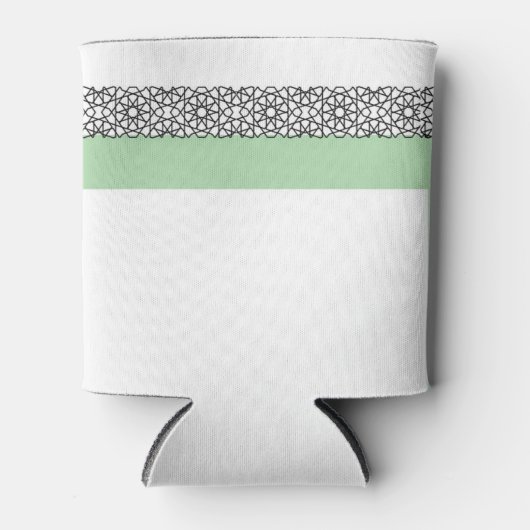 Turquoise Islamitische geometrische grens bruiloft Blikjeskoeler (Voorkant)