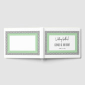 Turquoise Islamitische geometrische grens bruiloft Gastenboek (Volledig)