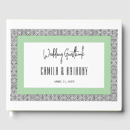 Turquoise Islamitische geometrische grens bruiloft Gastenboek