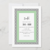 Turquoise Islamitische geometrische grens bruiloft Kaart (Voorkant)