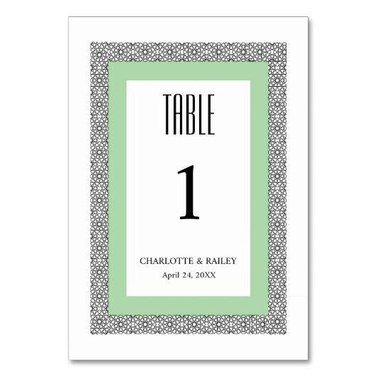 Turquoise Islamitische geometrische grens bruiloft Kaart (Voorkant)