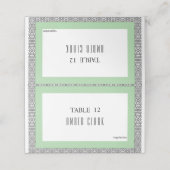 Turquoise Islamitische geometrische grens bruiloft Plaatskaartje (Buitenkant ongevouwen)