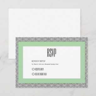 Turquoise Islamitische geometrische grens bruiloft RSVP Kaartje