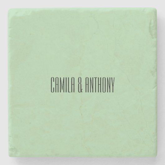 Turquoise Islamitische geometrische grens bruiloft Stenen Onderzetter (Voorkant)