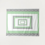 Turquoise Islamitische geometrische grens bruiloft Wandkleed (Voorkant (horizontaal))