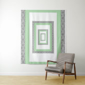 Turquoise Islamitische geometrische grens bruiloft Wandkleed (In situ)