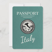 Turquoise Italië Paspoort Save The Date (Voorkant)