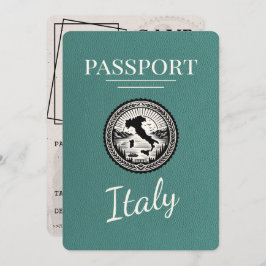 Turquoise Italië Paspoort Save The Date